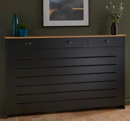 Black radiator cover large - cover,