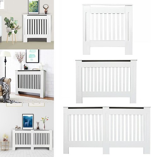 White vertical radiator cover - white,